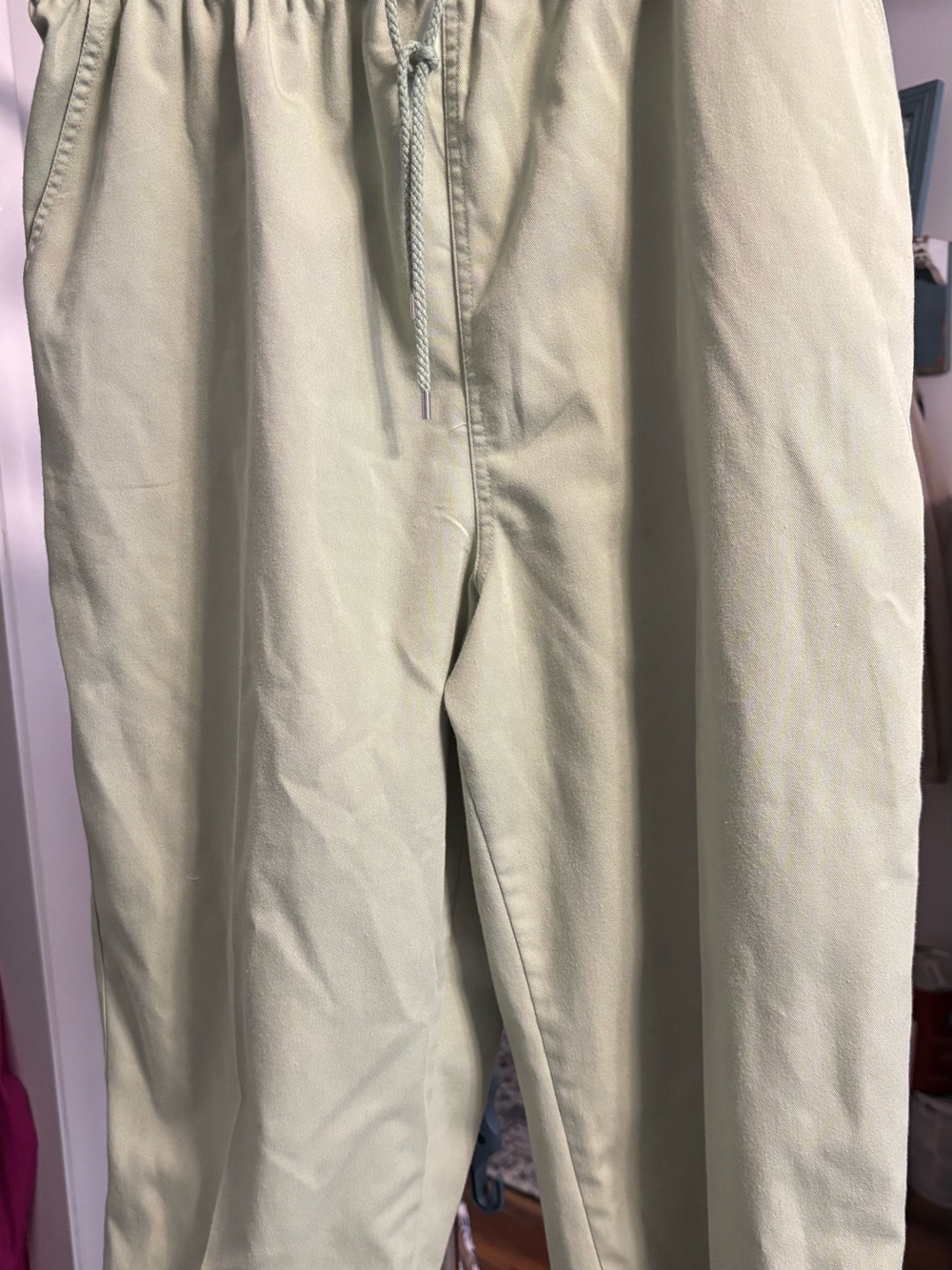 Coral Bay Light Sage Drawstring Capris